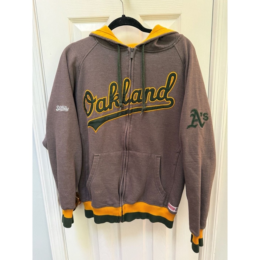 Oakland Athletics Vintage Stitches Cooperstown Full Zip Hoodie Jacket MLB A's